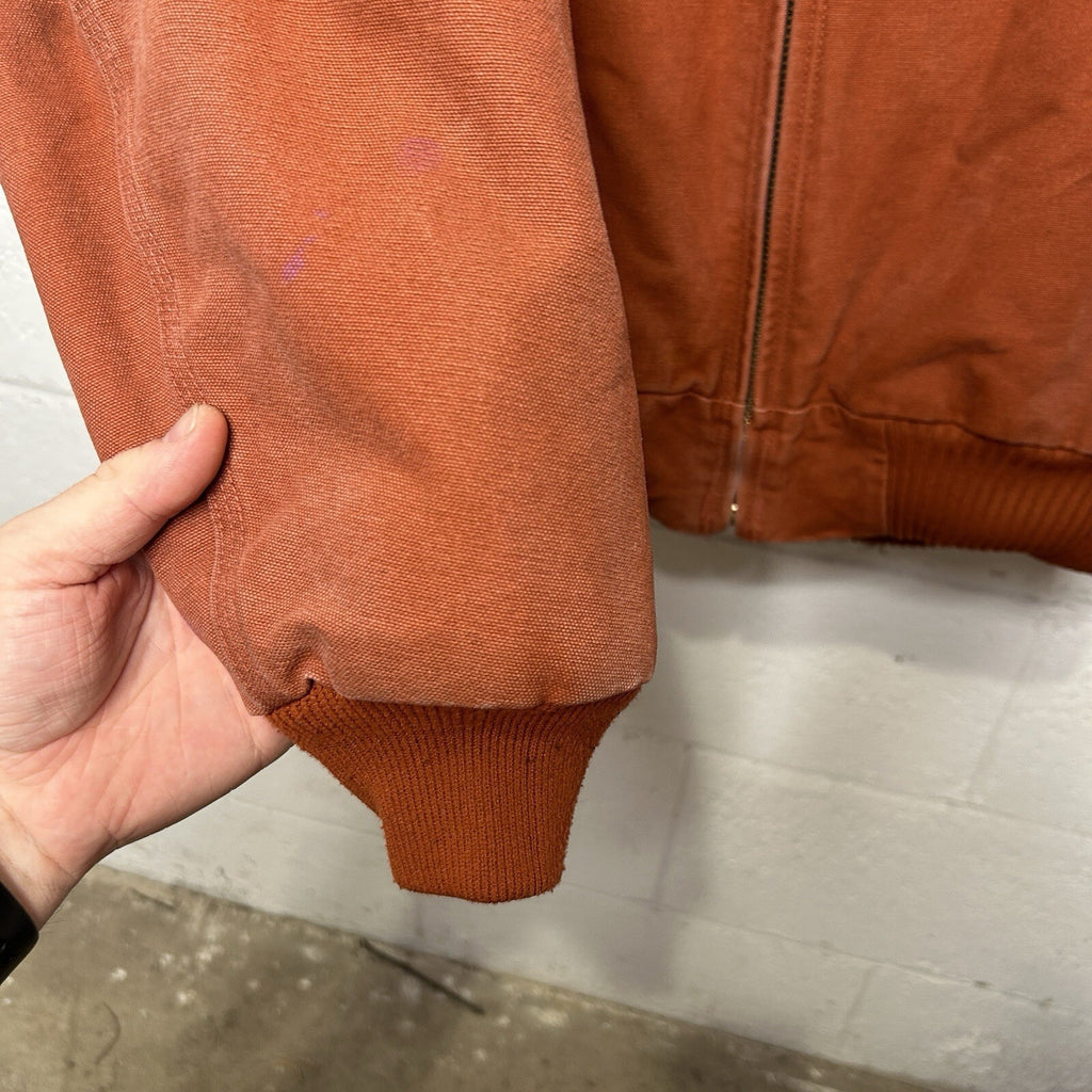 Y2K Carhartt Quilted Hooded Active Jacket “Red Orange” J130 RDO Mens 2XL