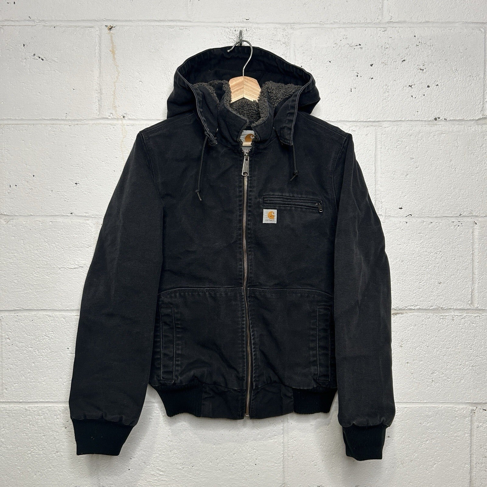 Carhartt Sherpa-Lined Wildwood Jacket “Washed Black” 100815-001 Women’s Medium