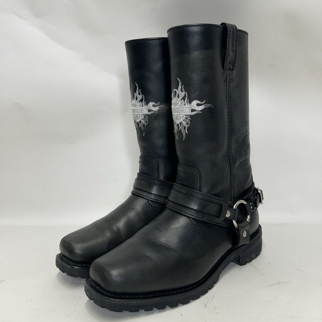 Vintage Harley-Davidson Motorcycle Flame Logo Boots “Black” 91055 Men’s 9