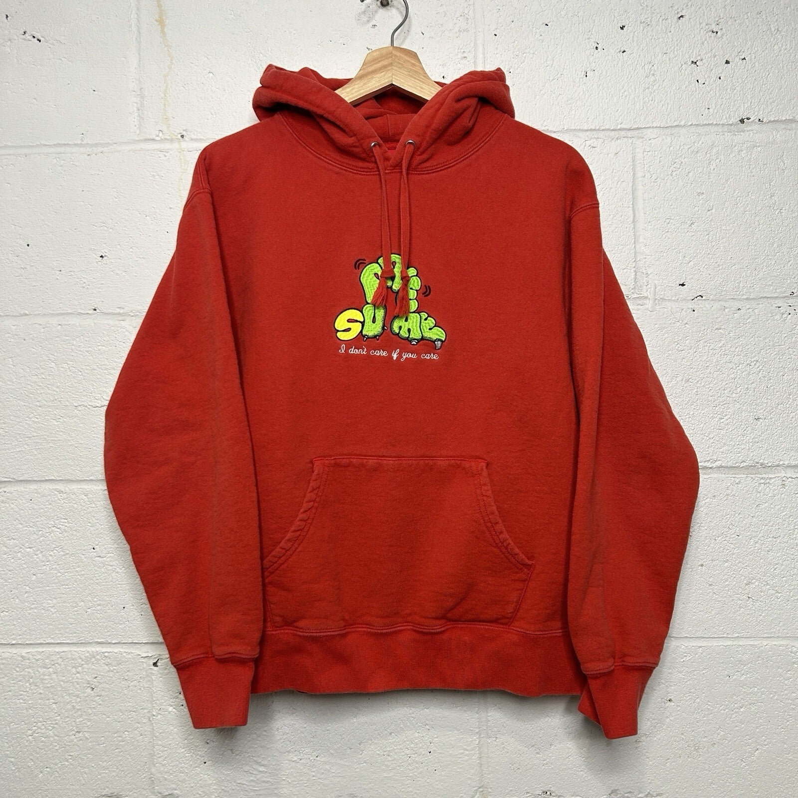 Supreme Don't Care Sweatshirt Pullover Hoodie “Burnt Red” FW21 Men’s Small