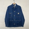 Vintage Carhartt Unlined Denim Chore Coat “Darkstone” 8C Union Men’s 40/Small