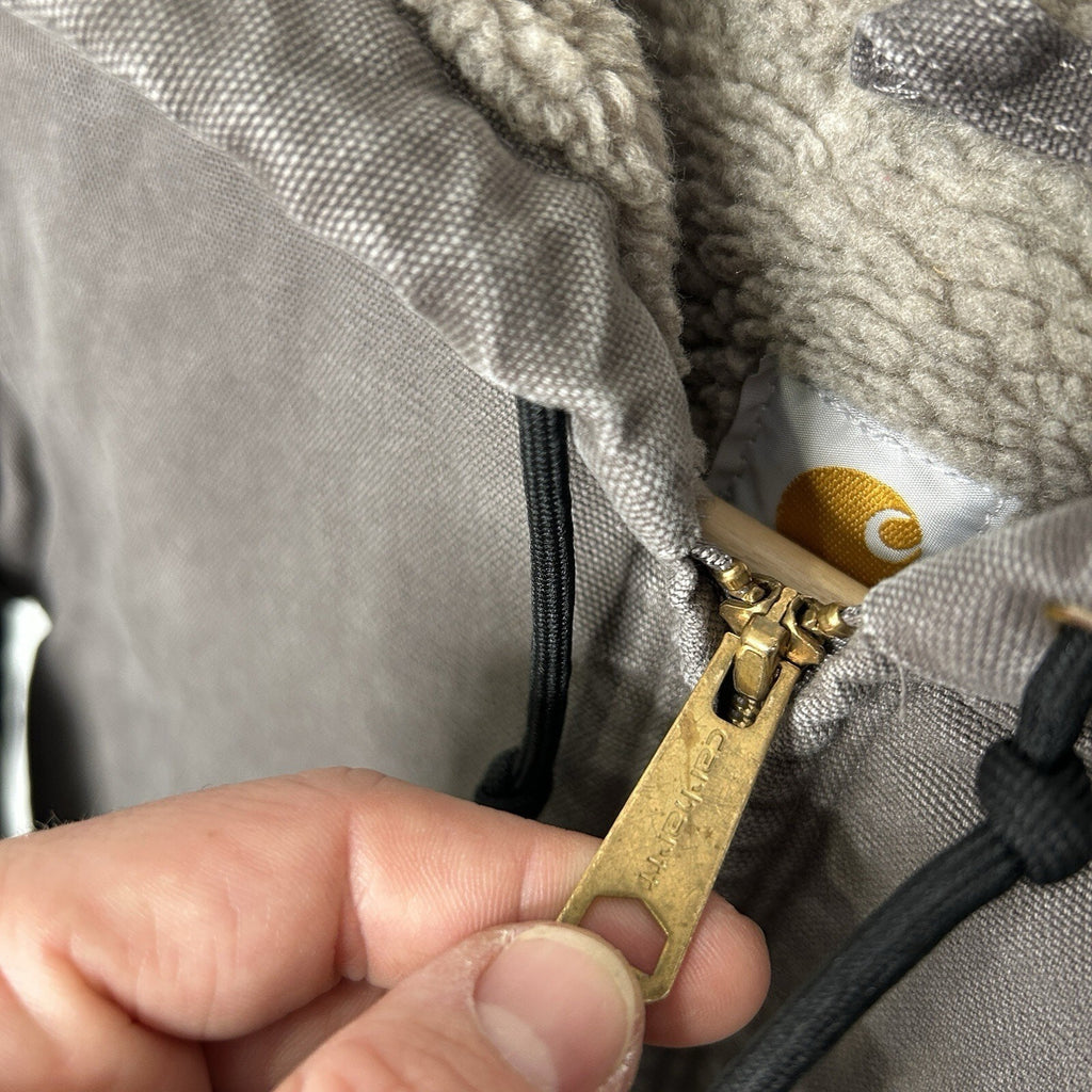 Carhartt Sherpa-Lined Hooded Detroit Jacket “Taupe Grey”
