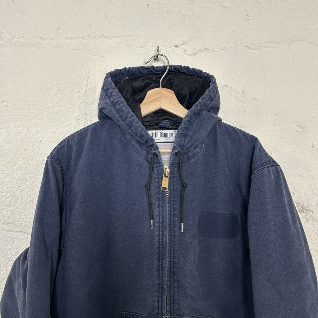 Y2K Carhartt Quilted Hooded Active Jacket “Navy Blue” 376–20 Men’s Medium