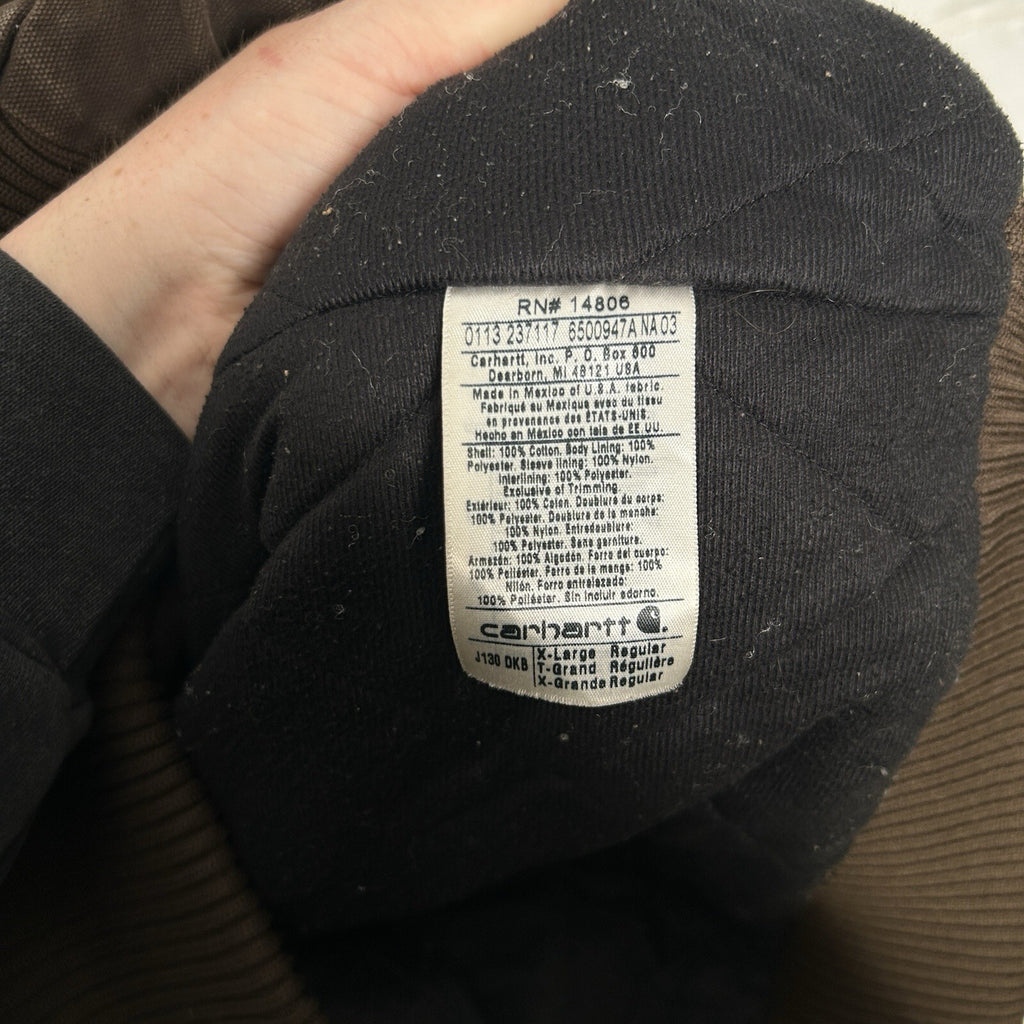 Vintage Carhartt Hooded Active Jacket “Dark Brown” J130 DKB Men’s X-Large Worn