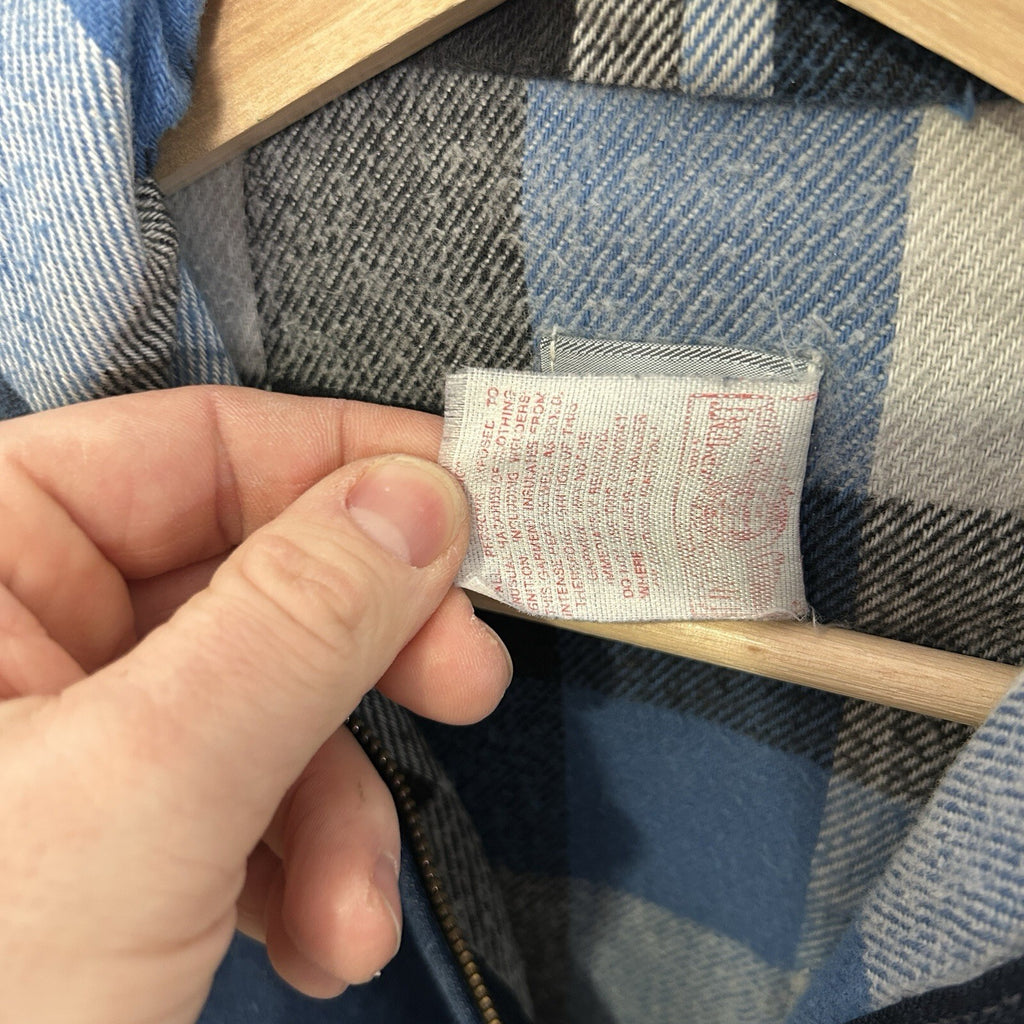 VTG Carhartt Flannel-Lined Hooded Active Jacket “Blue Denim” JF848 Men’s Small
