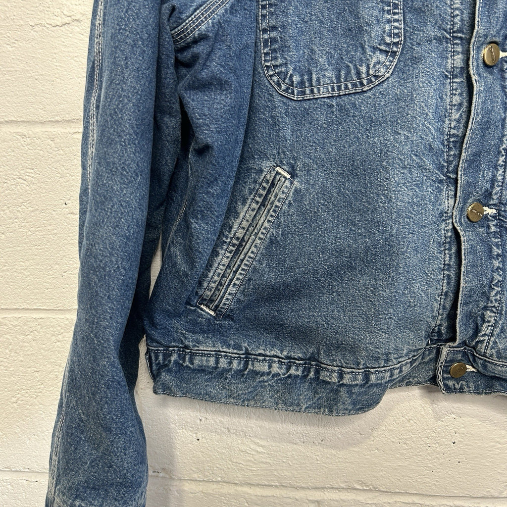 Vintage Carhartt Aztec Pile-Lined Denim Chore Jacket “Darkstone” JP1088 Men’s XL