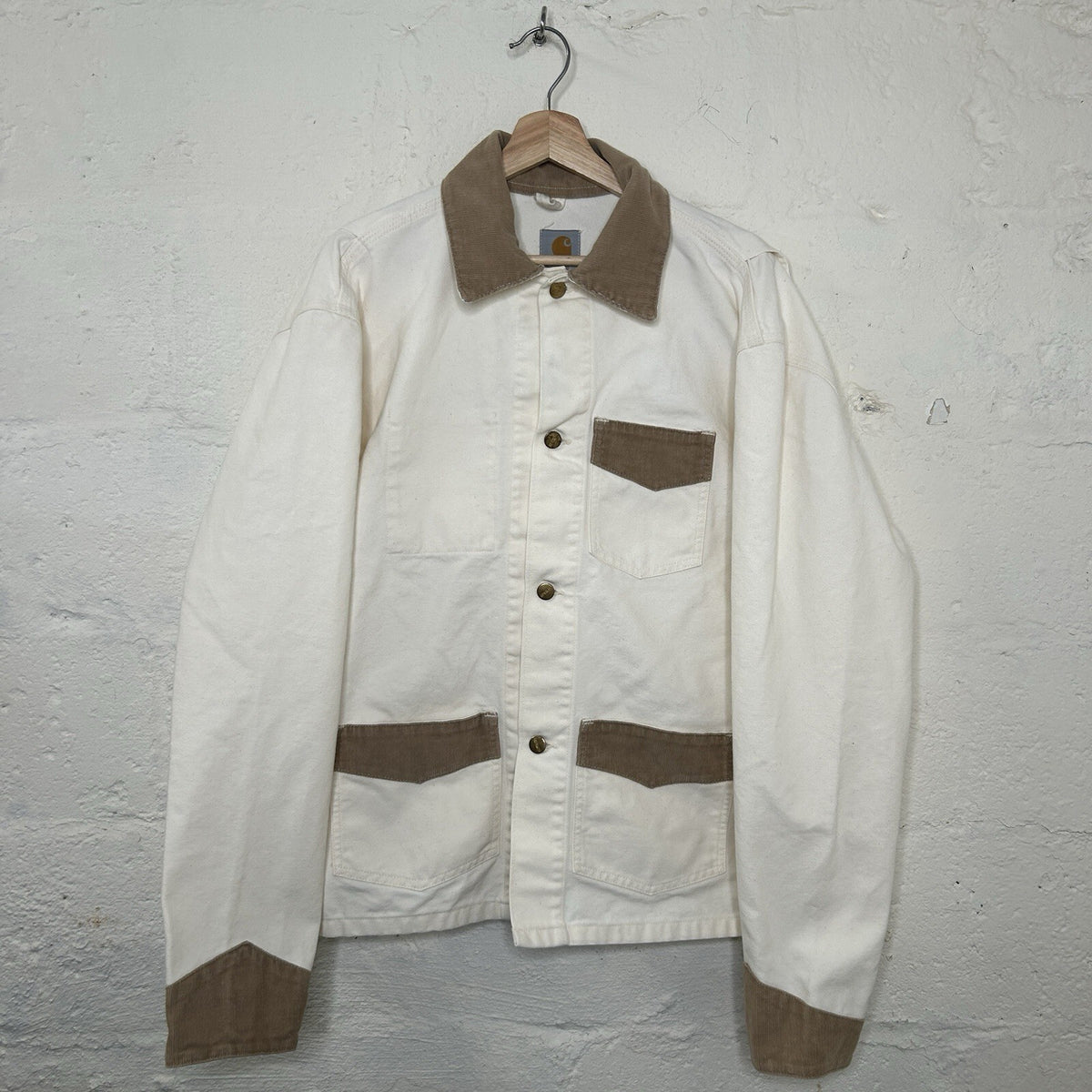 Vintage Carhartt Unlined Brush Chore Coat “Natural Brown” CUB017 Men’s Large