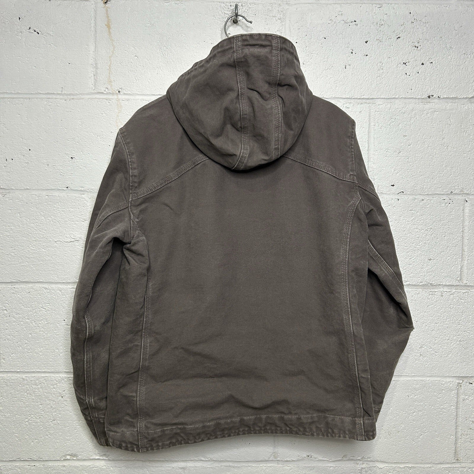 Y2K Carhartt Sherpa-Lined Sandstone Berkley Jacket “Taupe Grey” 100657-032