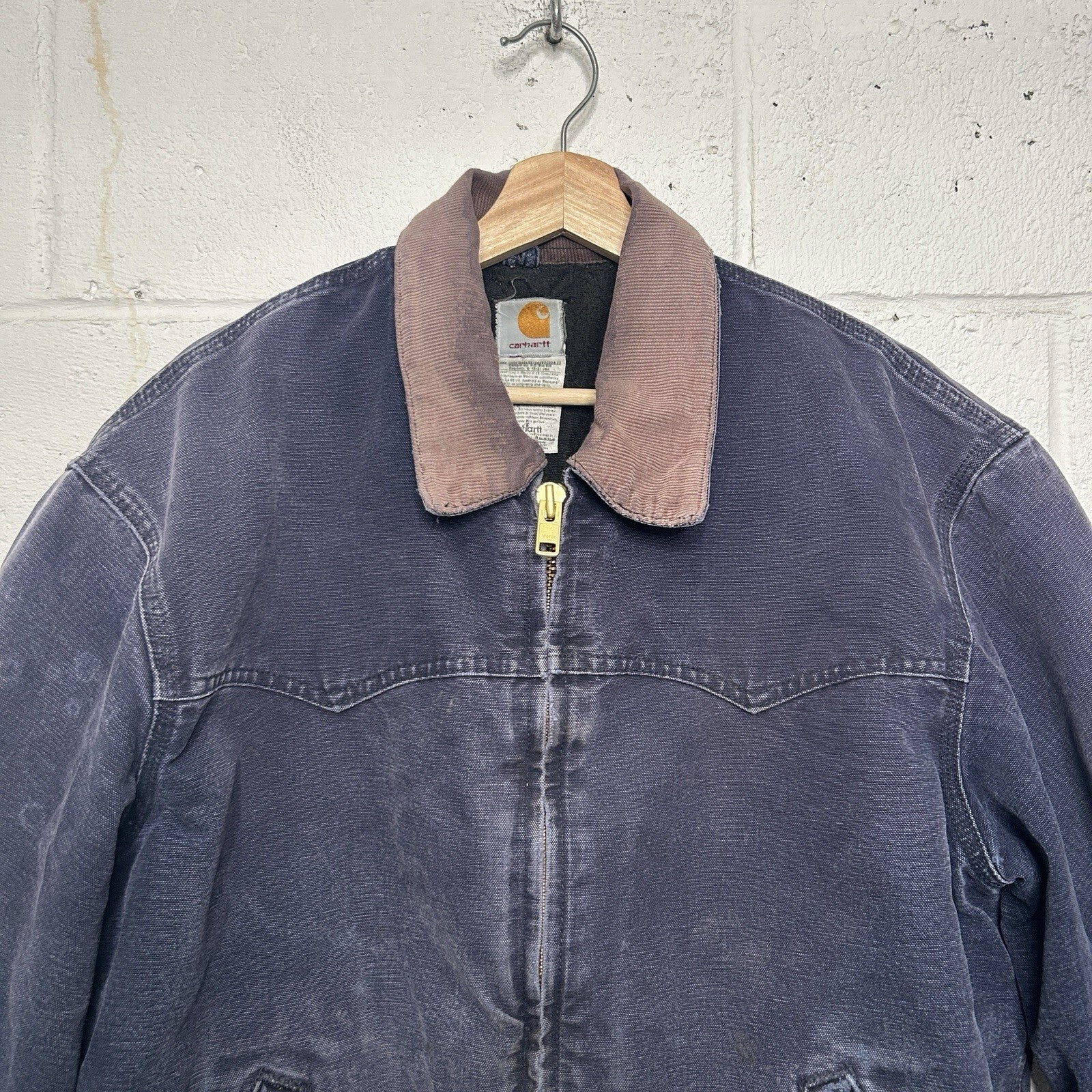 Vintage Faded Carhartt Quilted Santa Fe Jacket “Midnight Blue” J14 MDT Men’s XL