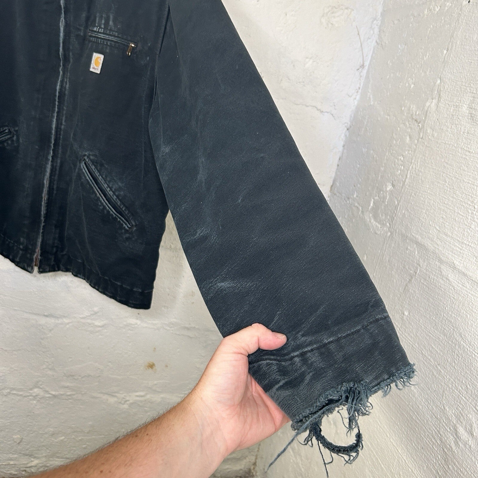 Vintage Faded Carhartt Blanket-Lined Detroit Jacket “Black” J01 BLK Men’s XL