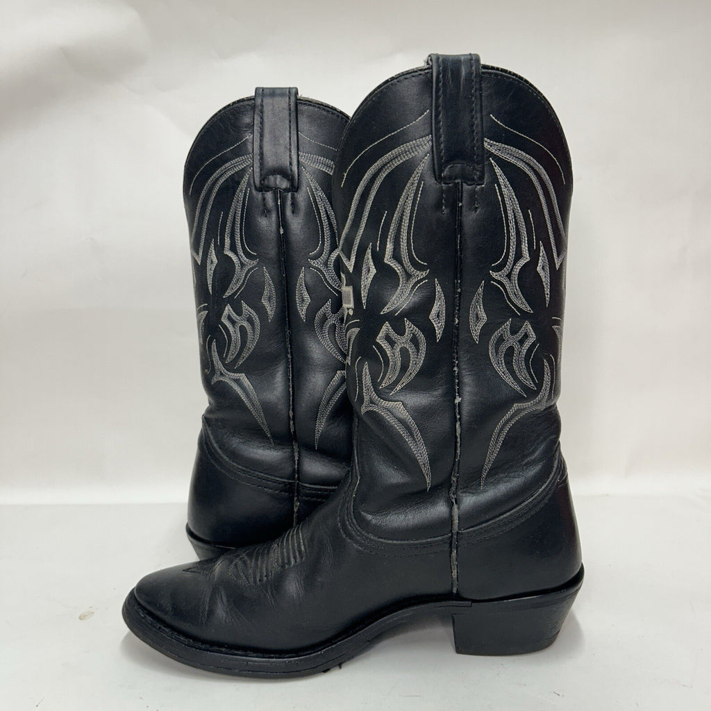 Y2K Harley Davidson Western Cowboy Biker Boots “Black White” 91298 Men’s 9D