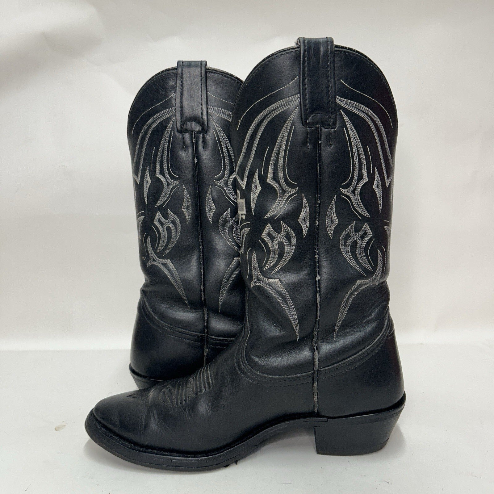 Y2K Harley Davidson Western Cowboy Biker Boots “Black White” 91298 Men’s 9D