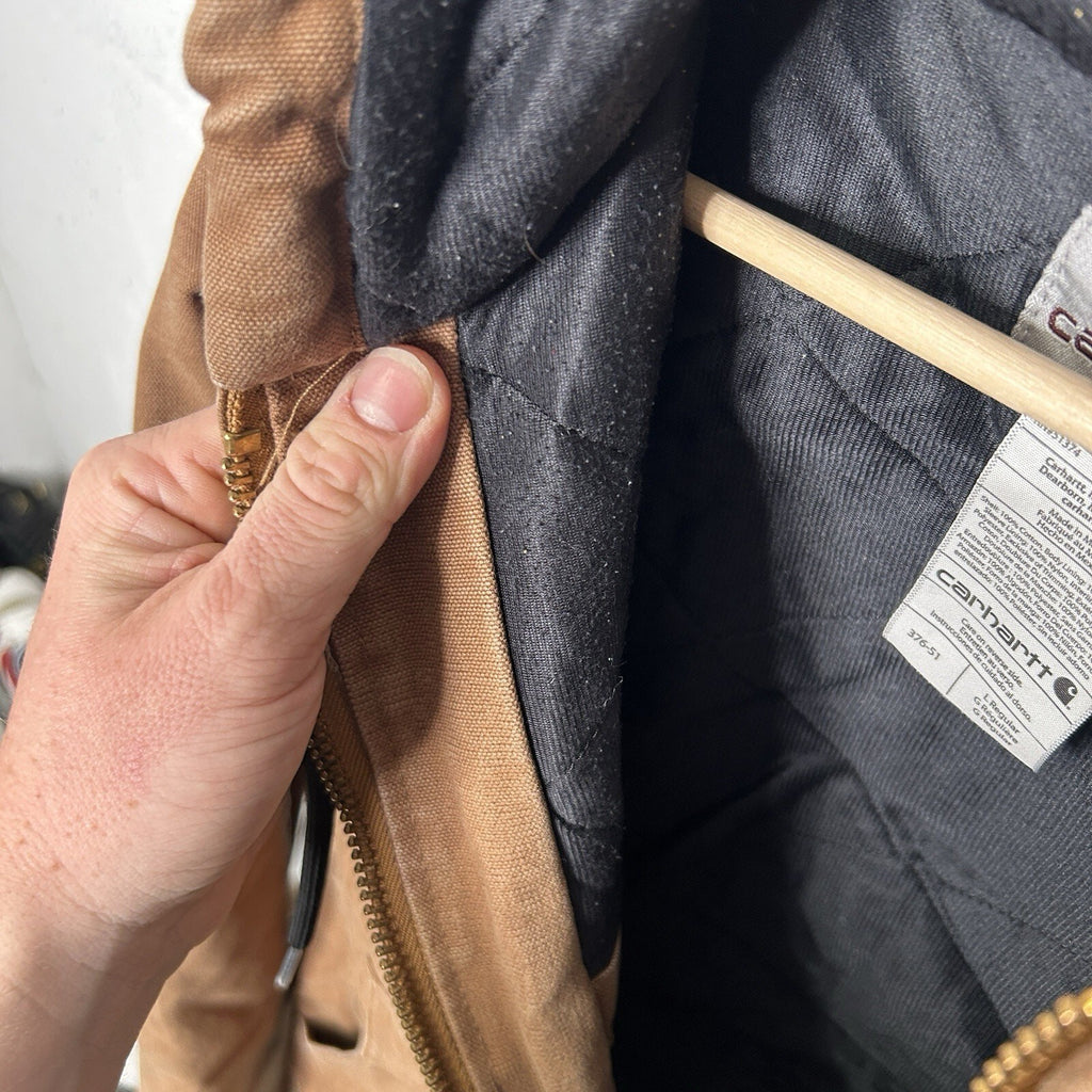 Carhartt Quilt-Lined Hooded Canvas Active Jacket “Brown”