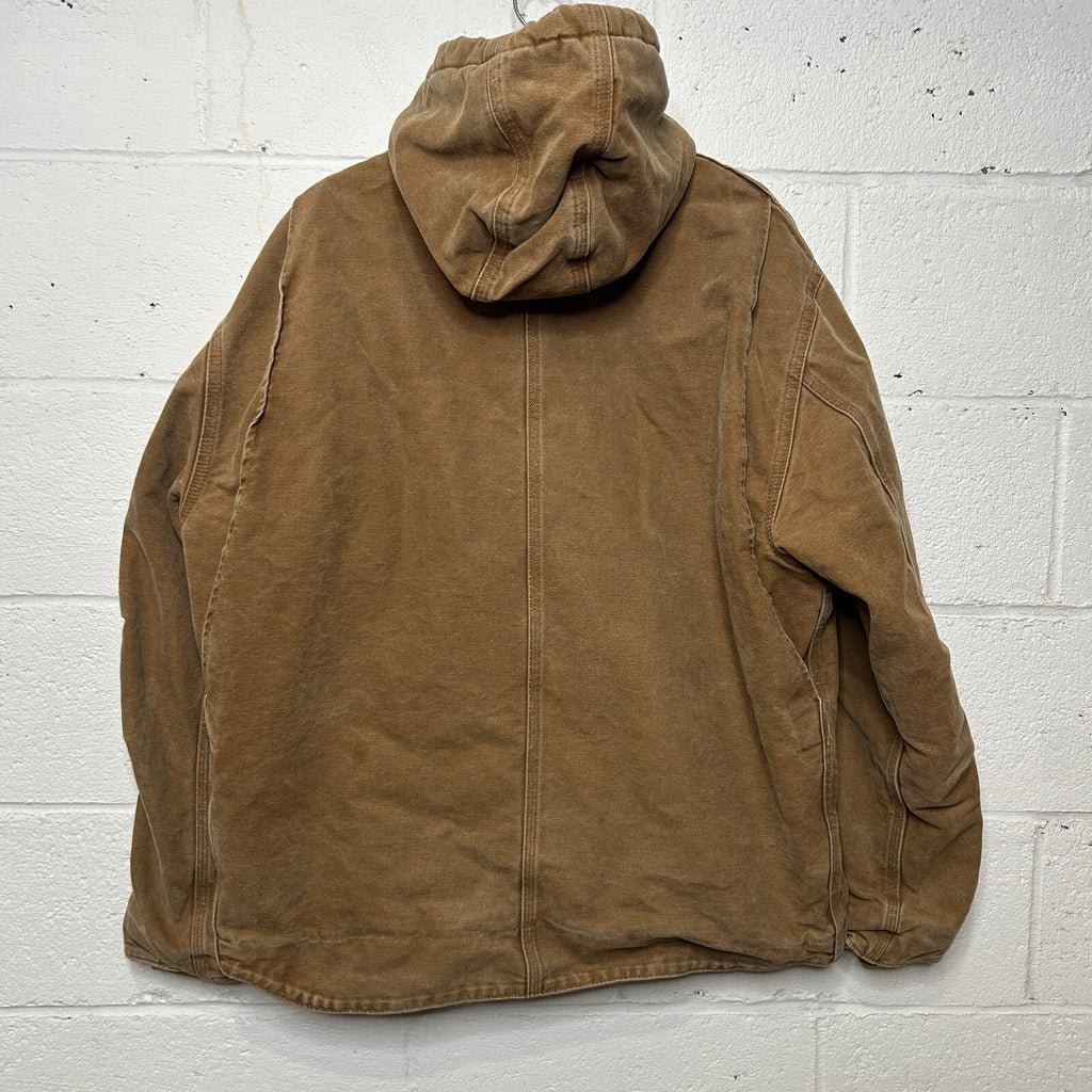 Carhartt Sherpa-Lined Hooded Detroit Jacket “Brown” J141 211 Men’s X-Large