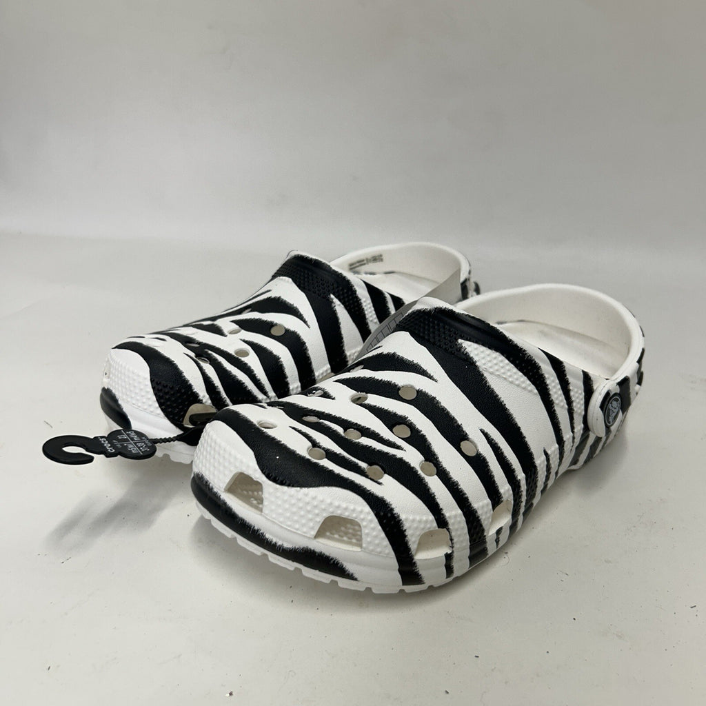 Crocs  Unisex Classic Animal Print Clog Zebra “Black White” Men’s 5/Women 7 New