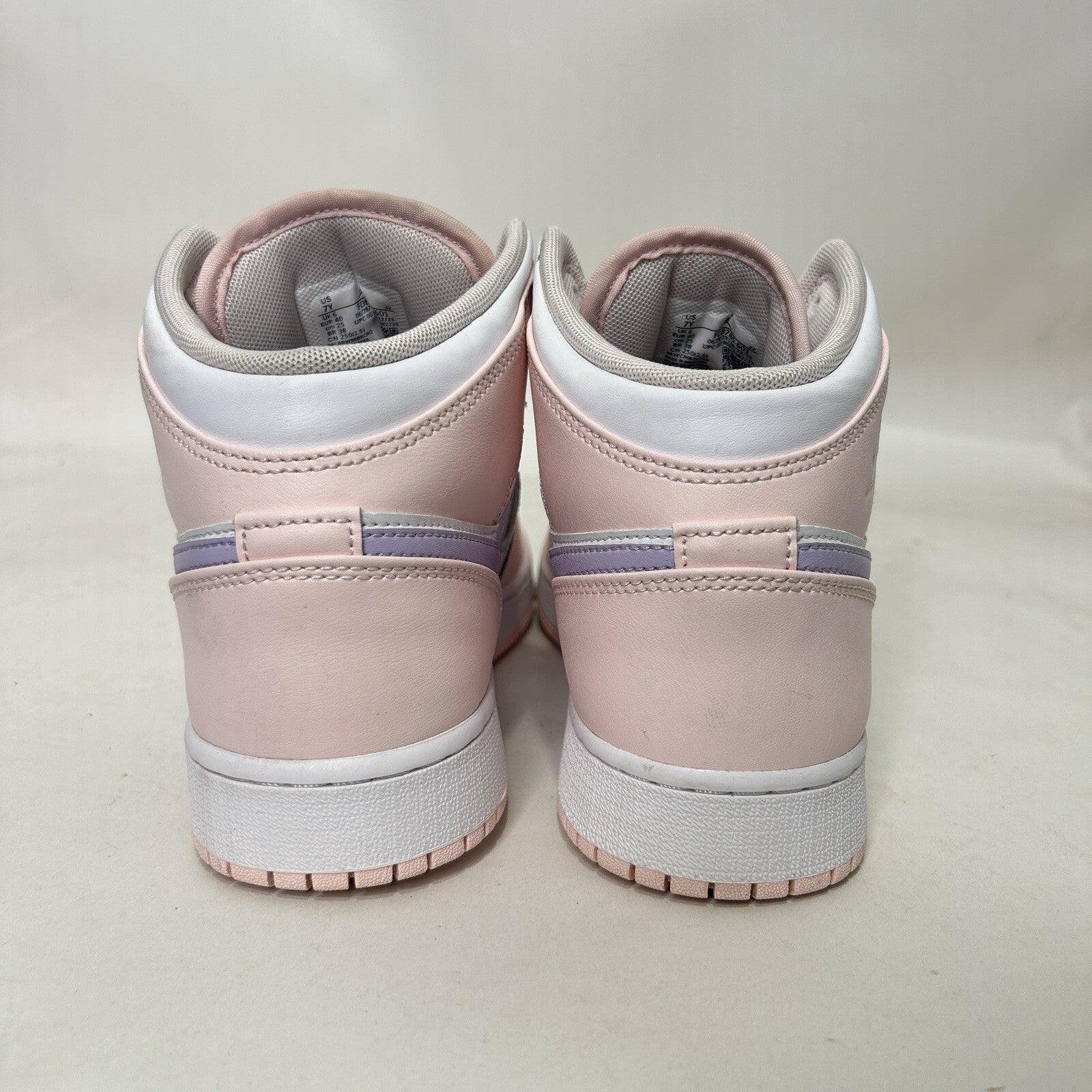 Nike Air Jordan 1 Mid Retro GS “Pink Wash Violet Frost White” FD8780-601 7Y Worn