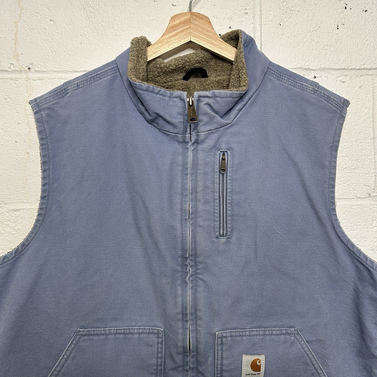 Vintage Carhartt Sherpa-Lined Mock-Neck Vest “Coastline” WV001 CUB Women’s 2XL