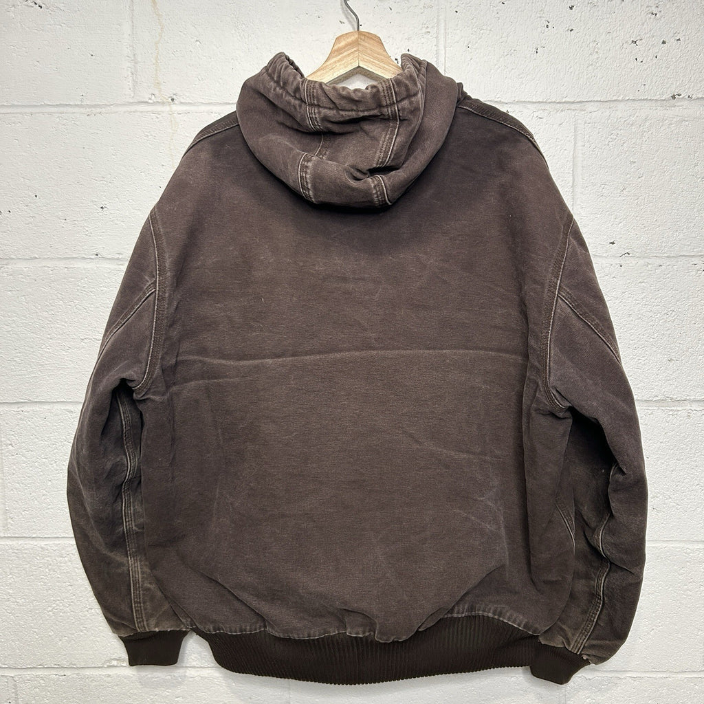 Vintage Carhartt Hooded Active Jacket “Dark Brown” J130 DKB Men’s X-Large Worn