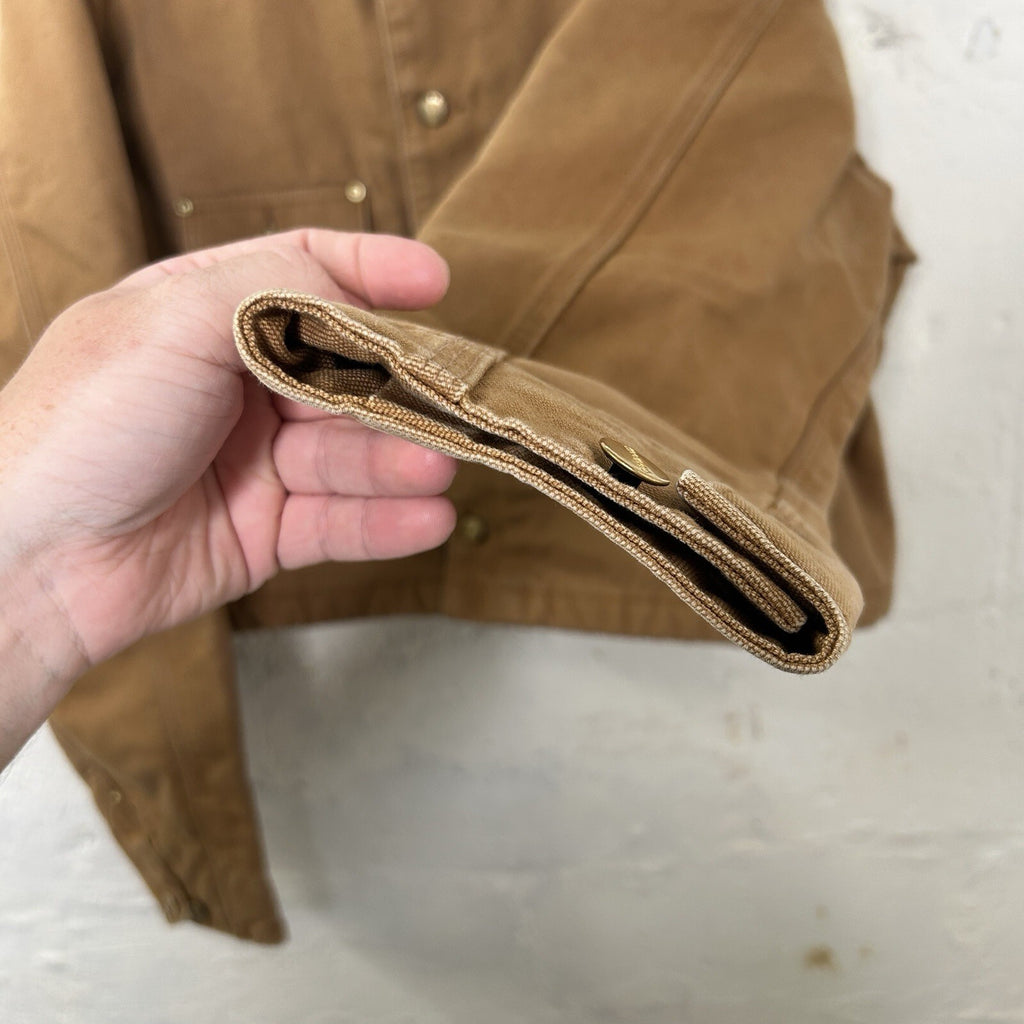 Y2K Cropped Carhartt Blanket-Lined Chore Coat “Brown” C001 BRN Men’s XL