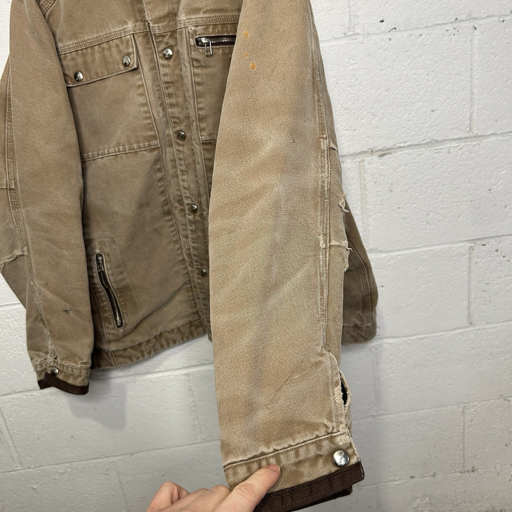 Y2K Carhartt Sandstone Multi-Pocket Jacket “Frontier Brown” J285 FRB Men’s Large