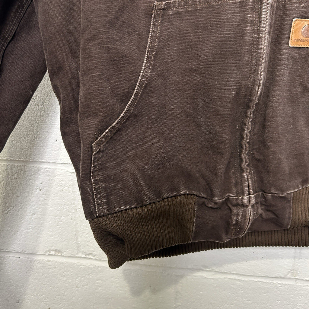 Vintage Carhartt Hooded Active Jacket “Dark Brown” J130 DKB Men’s Large Worn
