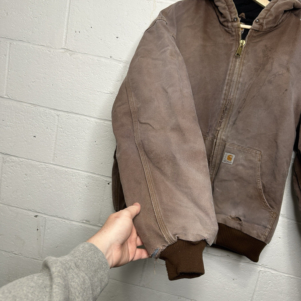 Vintage Dyed Carhartt Quilted Hooded Active Jacket “Brown” J140 BRN Men’s Large
