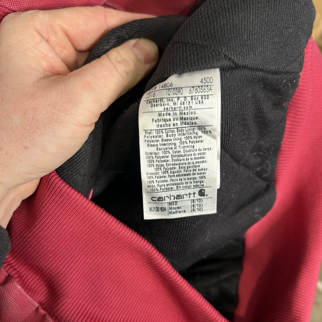 Y2K Carhartt Quilted Hooded Jacket “Crabapple Pink” WJ130 624 Women’s Medium