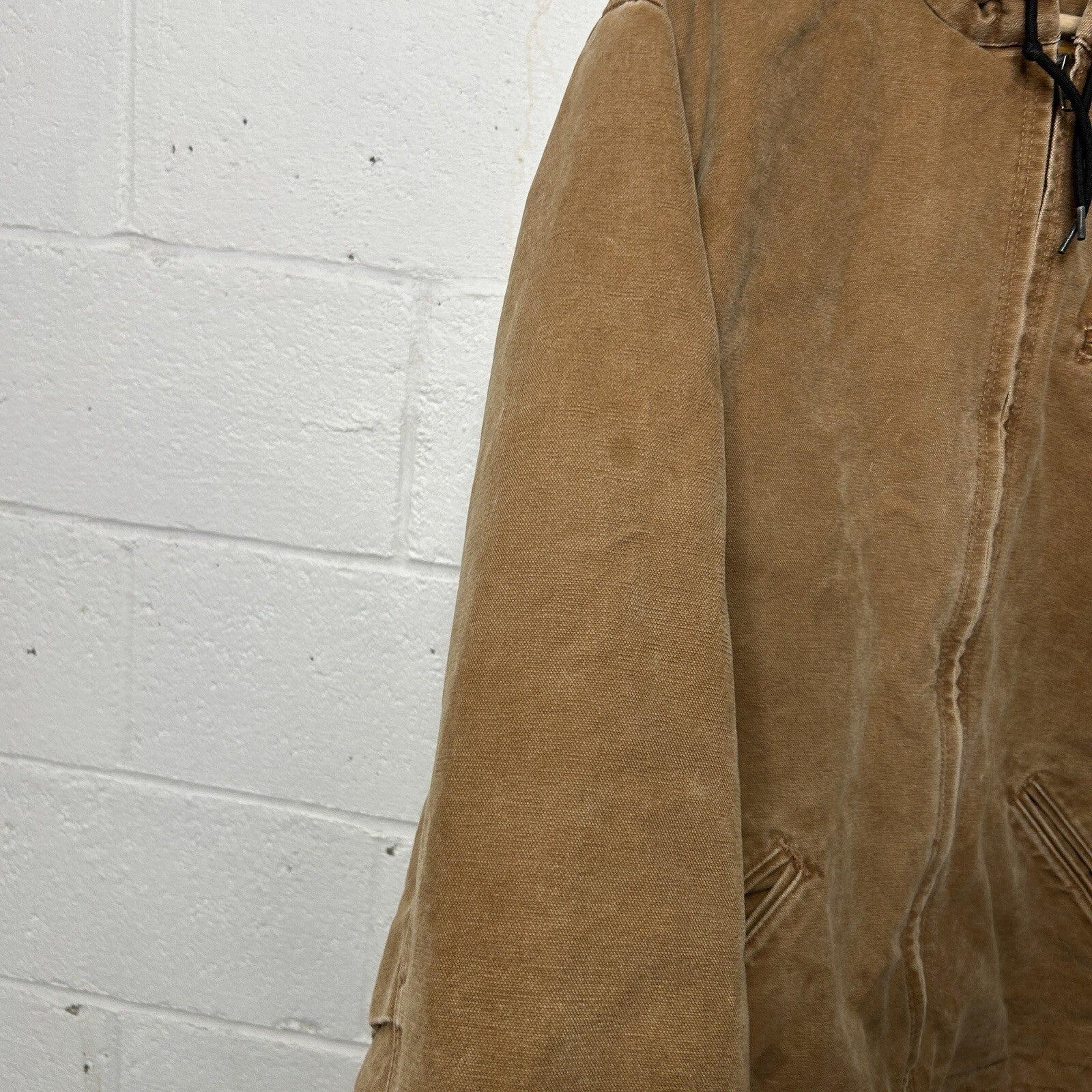 Carhartt Sherpa-Lined Hooded Detroit Jacket “Brown” J141 211 Men’s X-Large
