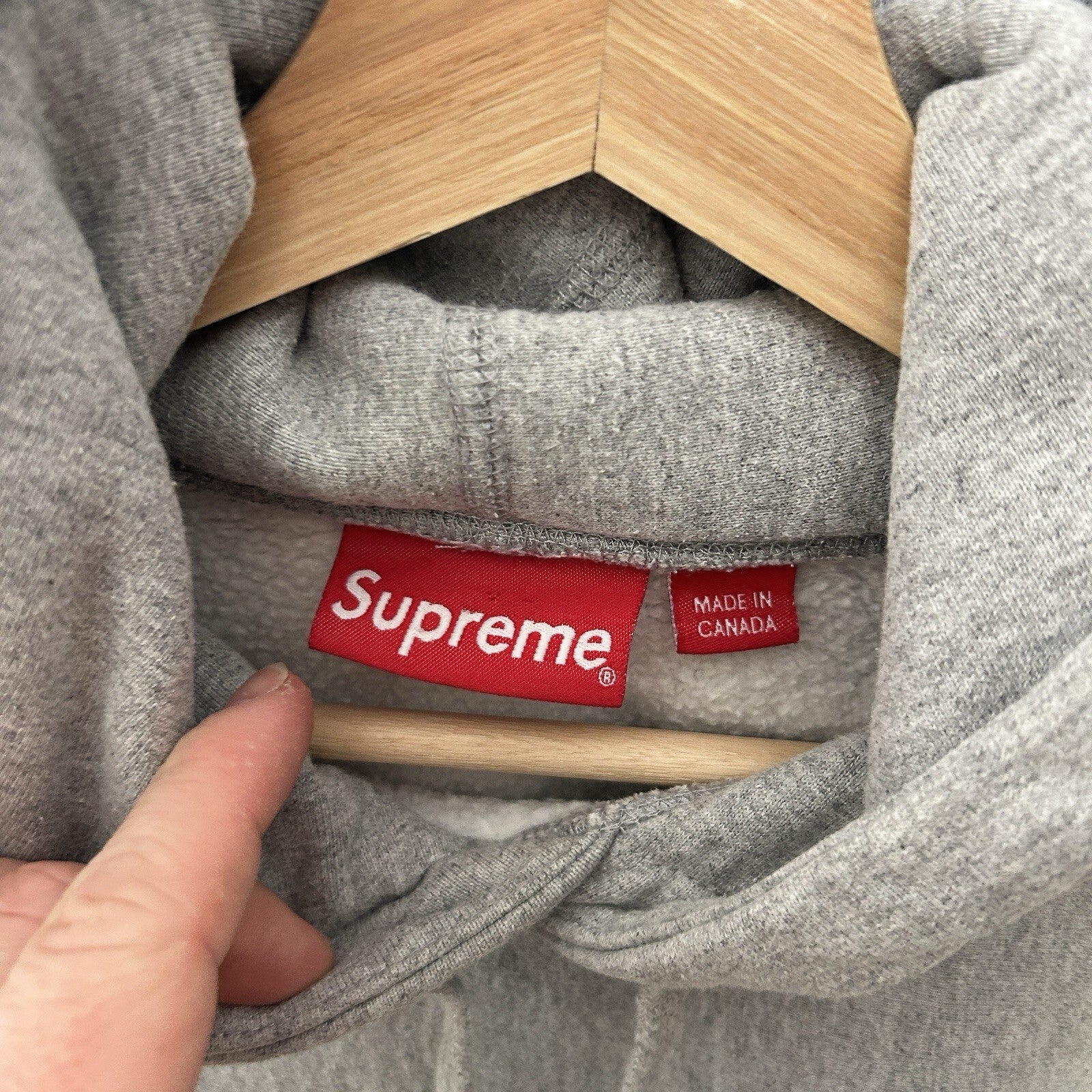 Supreme Fleece Pullover Blank Hoodie “Heather Grey” Men’s Medium