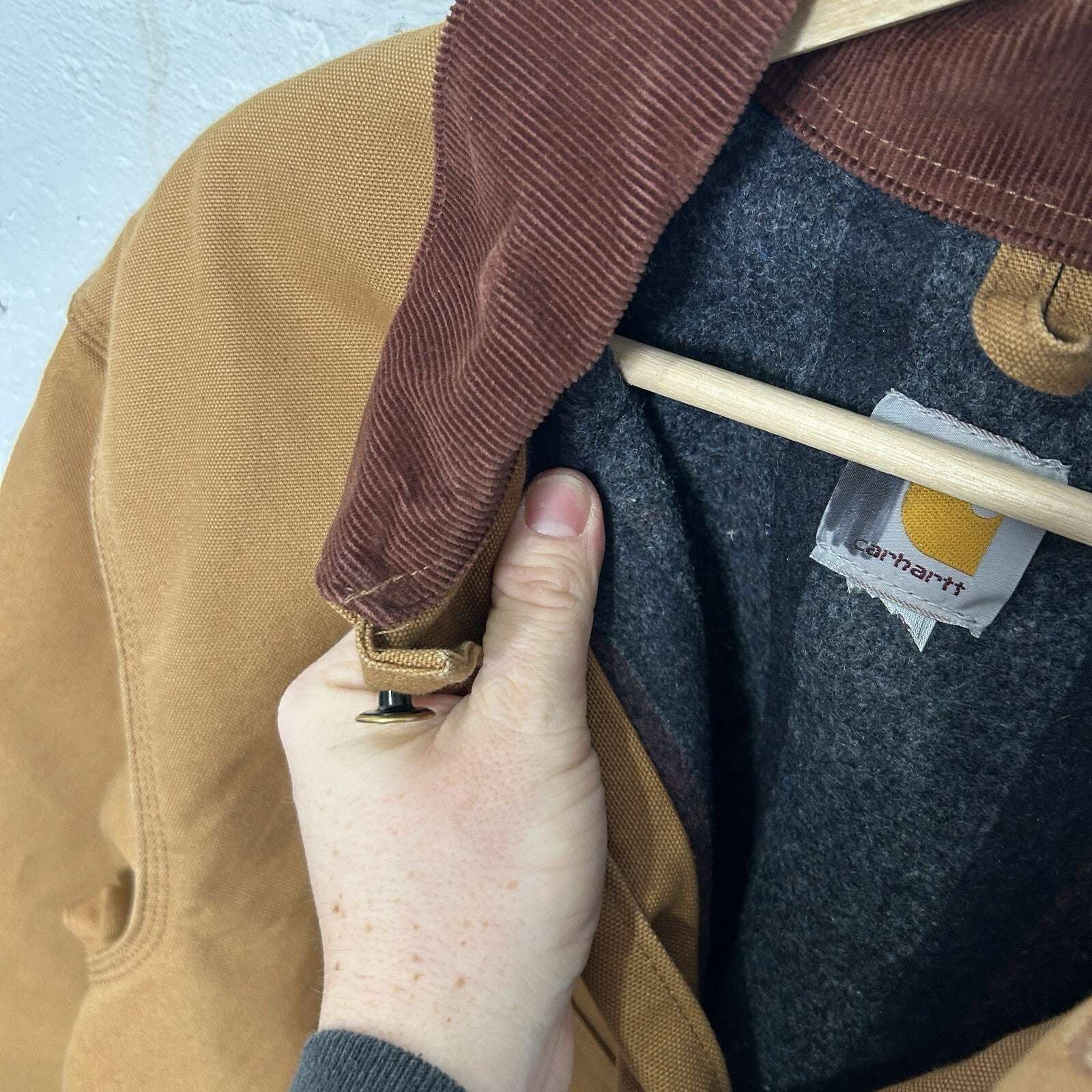 Carhartt Blanket Lined Corduroy Collar Chore Coat “Brown” C001 BRN Men’s XL