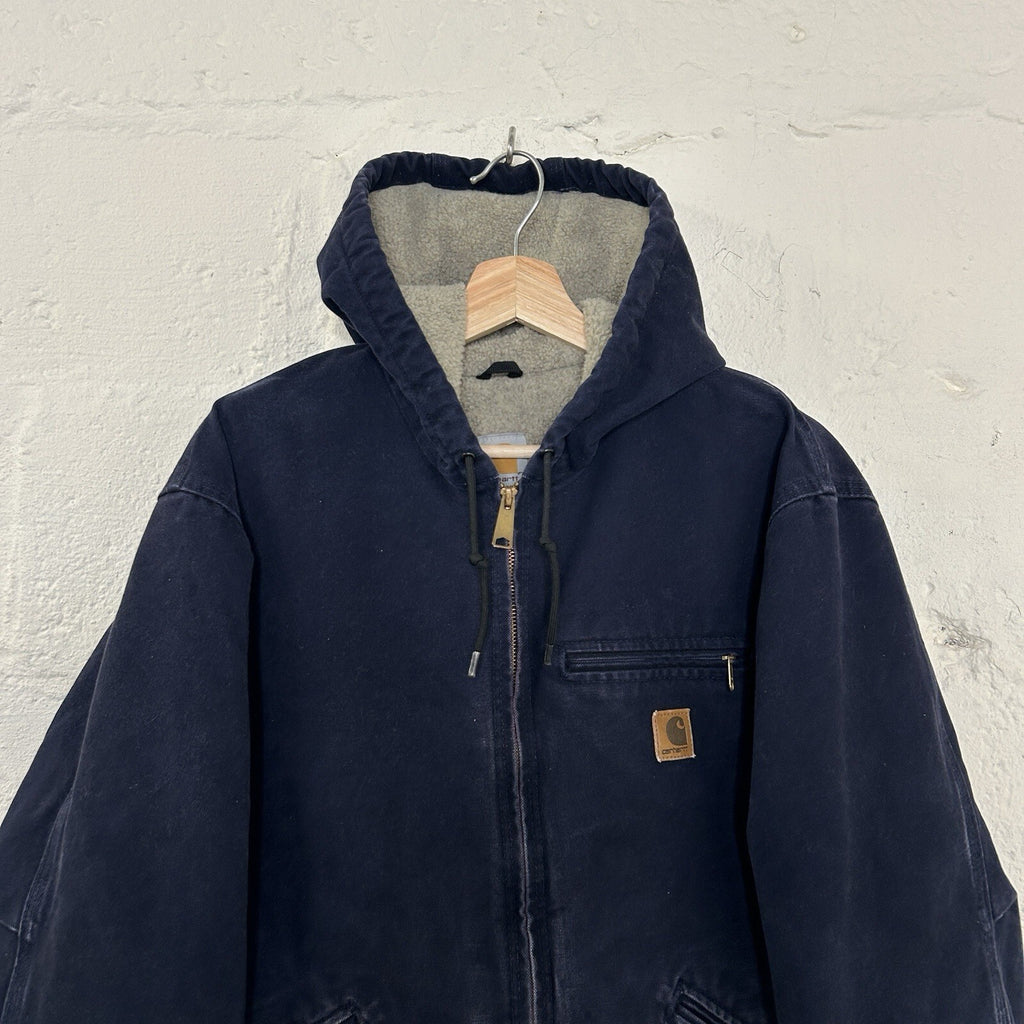 Vintage Carhartt Hooded Detroit Jacket “Midnight Blue” J141 MDT Men’s Large