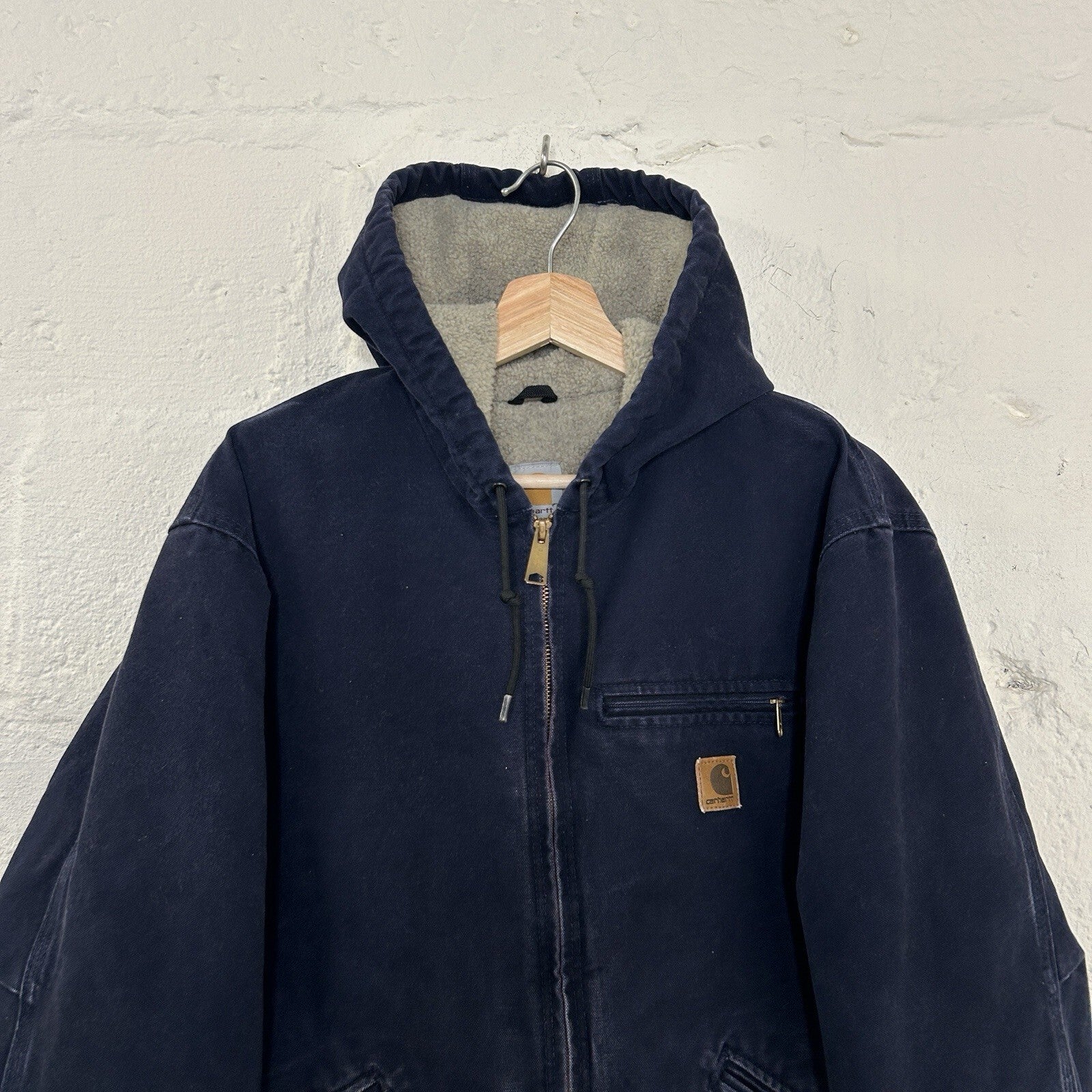Vintage Carhartt Hooded Detroit Jacket “Midnight Blue” J141 MDT Men’s Large