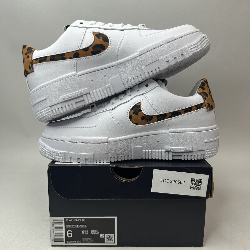 Nike Air Force 1 Low Pixel SE WMNS “White Leopard Print” CV8481-100 Women’s 6