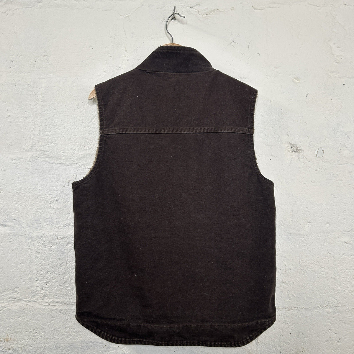 Y2K Carhartt Sherpa-Lined Mock-Neck Vest “Dark Brown” V33 DKB Men’s Medium