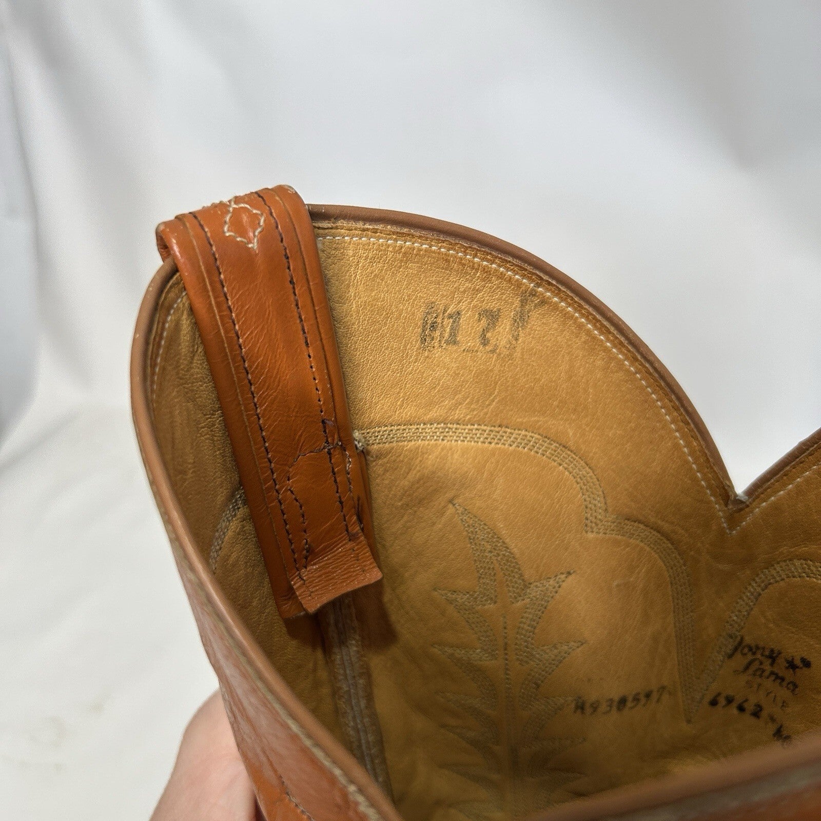 Vintage Western Tony Lama Cowboy Boots “Tan Brown” Men’s 10.5D Black Label