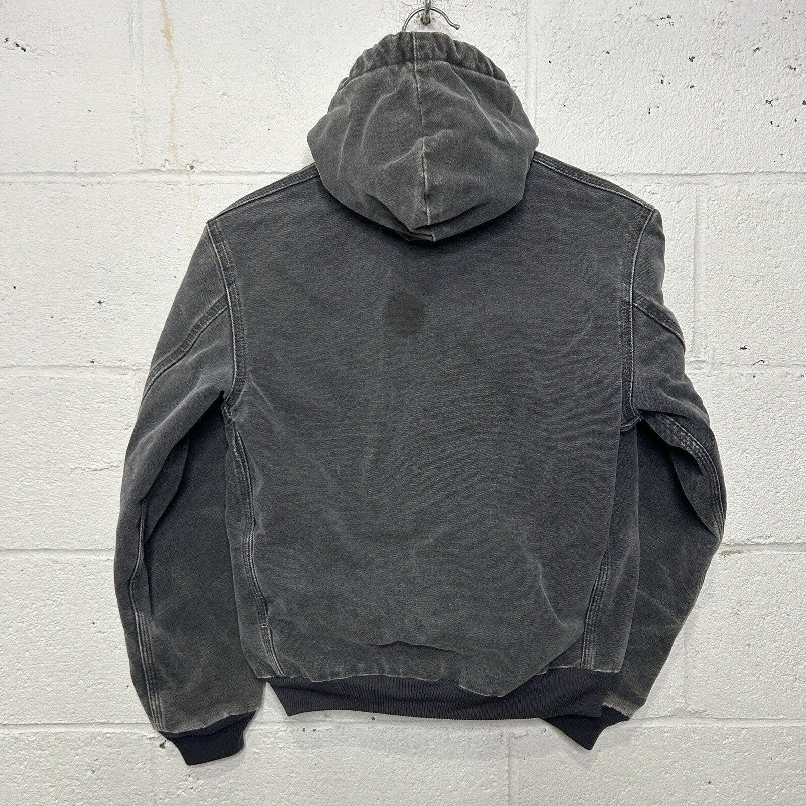 Vintage Carhartt Quilted Hooded Active Jacket “Petrol Gray” Y06 PTL Youth Large