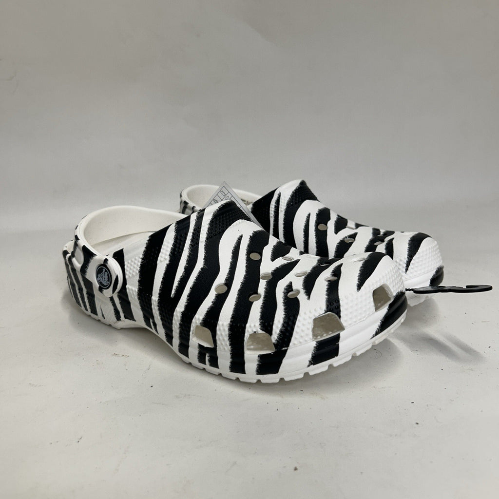 Crocs  Unisex Classic Animal Print Clog Zebra “Black White” Men’s 5/Women 7 New