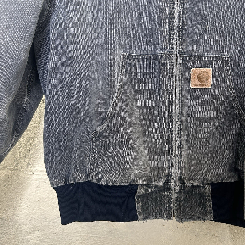 Vintage Faded Carhartt Hooded Active Jacket “Navy Blue” JQ283 Men’s X-Large