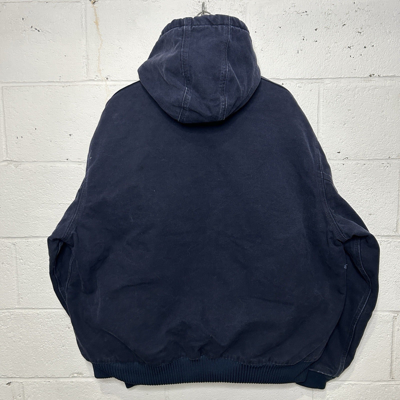 Vintage Carhartt Hooded Active Jacket “Midnight Blue” J130 MDT Men’s 2XL