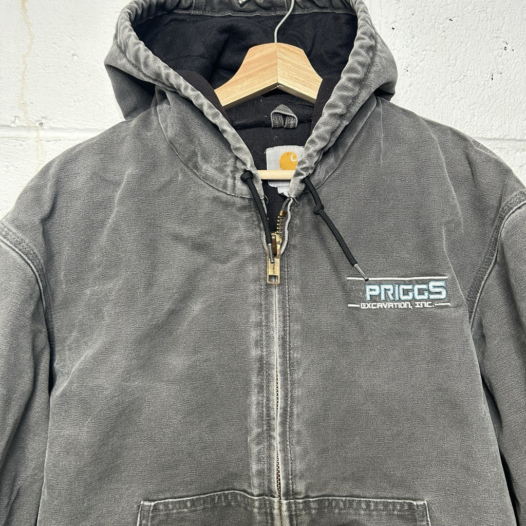 Vintage Carhartt Quilted Hooded Active Jacket “Gravel Grey” J130 GVL Men’s Large