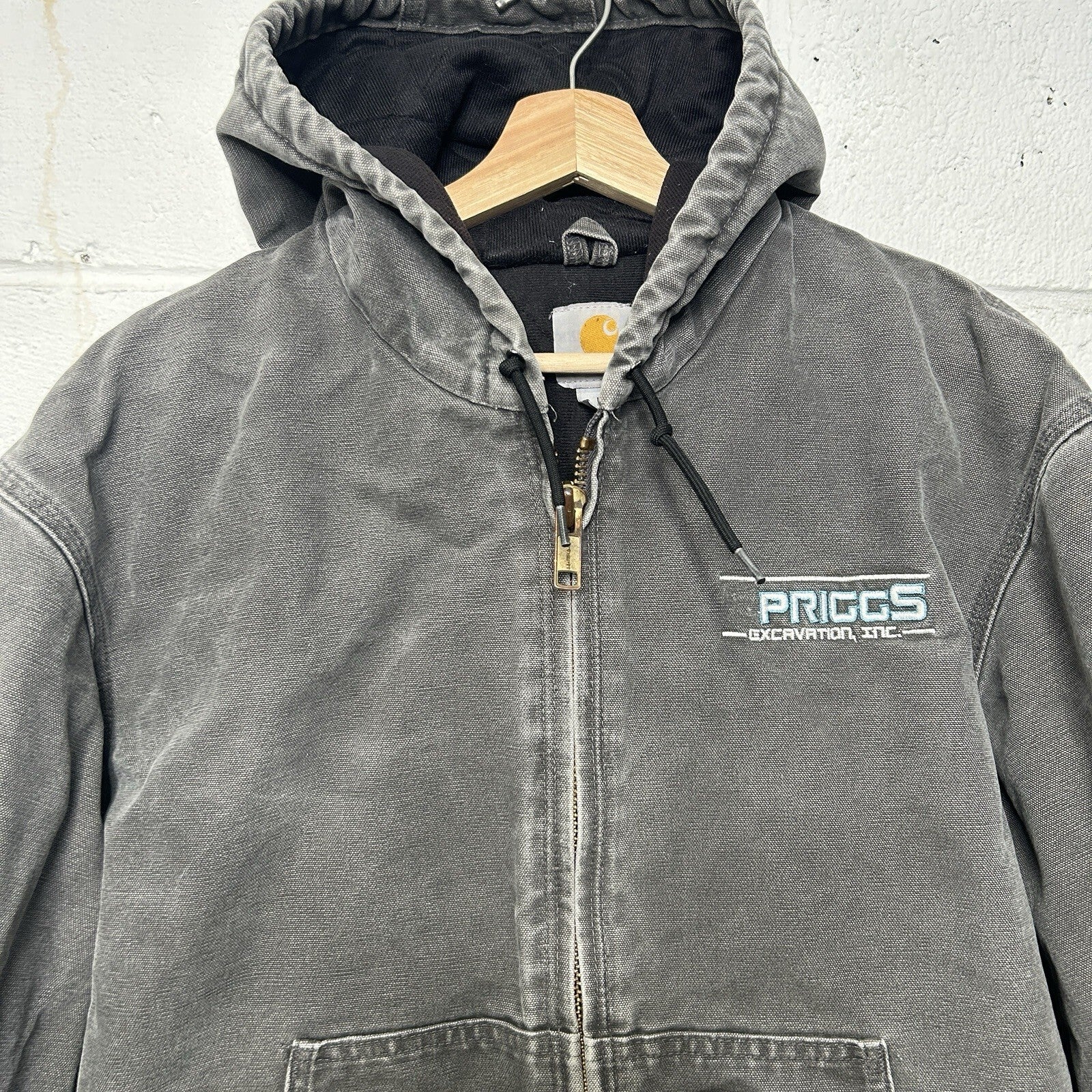 Vintage Carhartt Quilted Hooded Active Jacket “Gravel Grey” J130 GVL Men’s Large