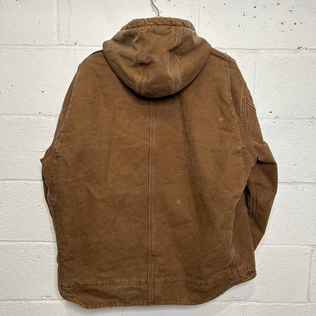 Y2K Carhartt Sherpa-Lined Hooded Detroit Jacket “Brown” J141 BRN Men’s X-Large