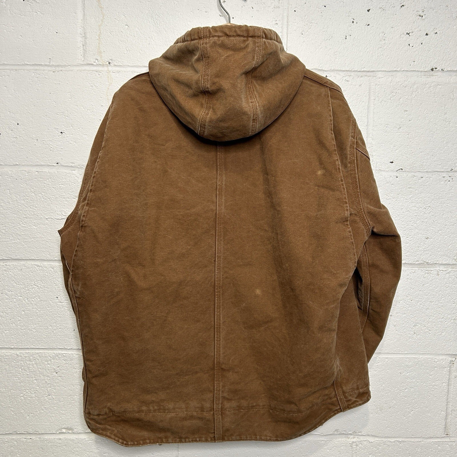 Y2K Carhartt Sherpa-Lined Hooded Detroit Jacket “Brown” J141 BRN Men’s X-Large