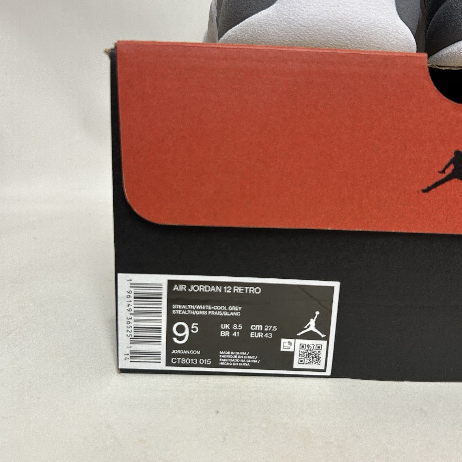 Nike Air Jordan 12 Retro “Stealth/Grey White” 2022 CT8013-015 Men’s 9.5 New