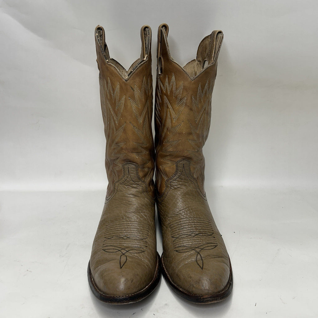 Vintage Dan Post Bullhide Western Cowboy Boots Two-Tone “Tan” Men’s 11D