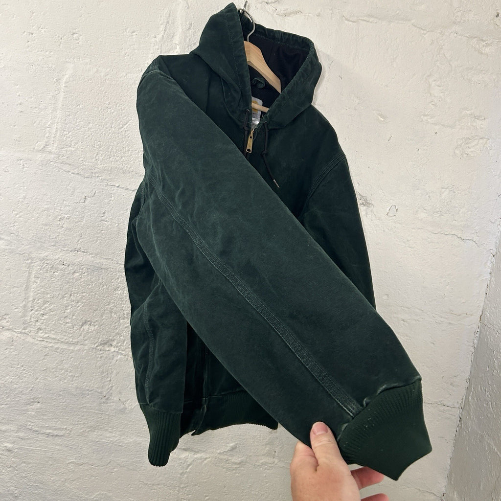Vintage Carhartt Mesh-Lined Hooded Active Jacket “Spruce Green” J168 SPC Men’s L