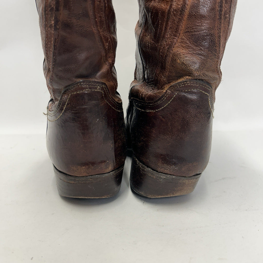Vintage Lucchese Western Cowboy Boots Goat “Brown” Men’s 8.5EE Needs Repair