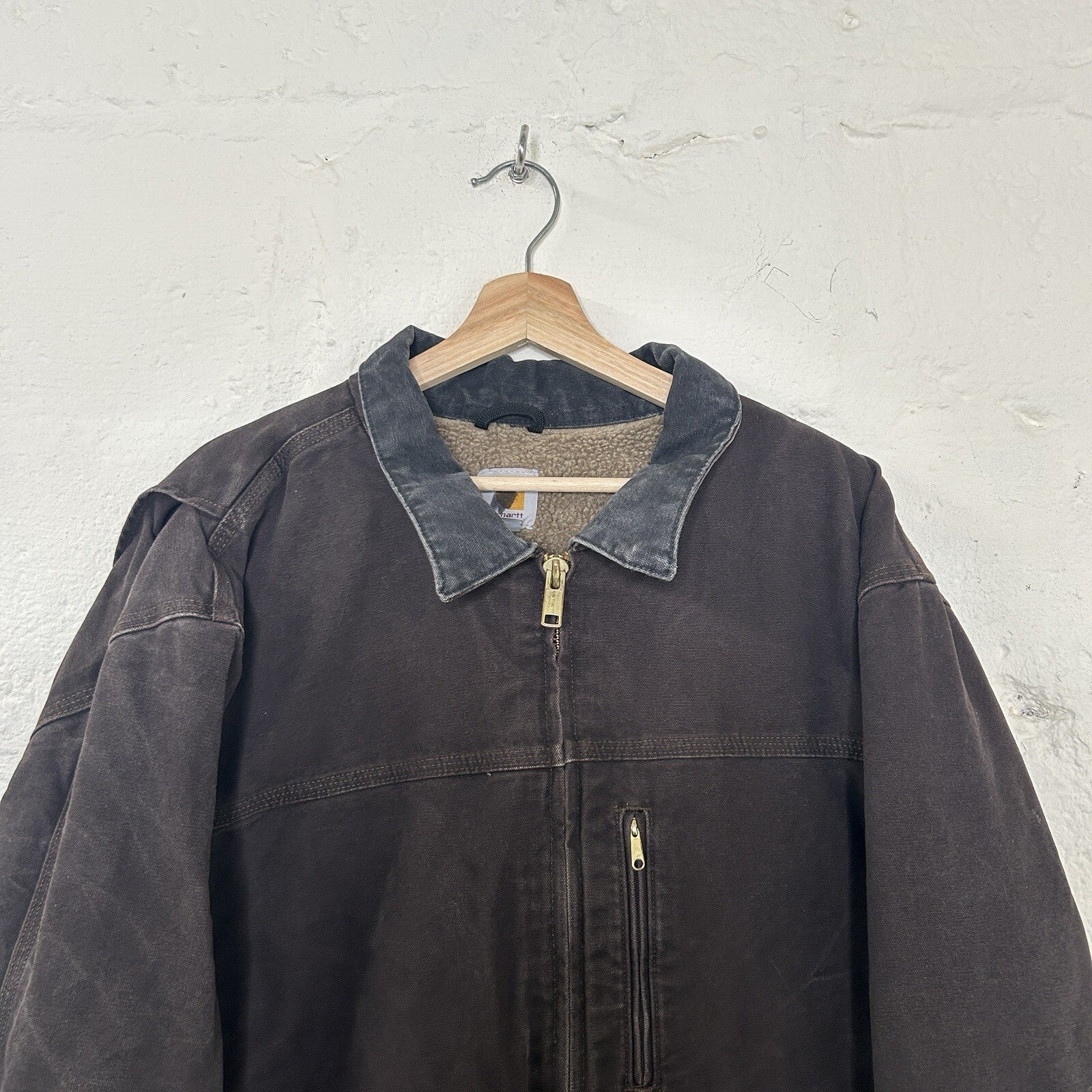 Vintage Carhartt Sherpa-Lined Ridge Jacket “Dark Brown” C61 DKB Men’s X-Large