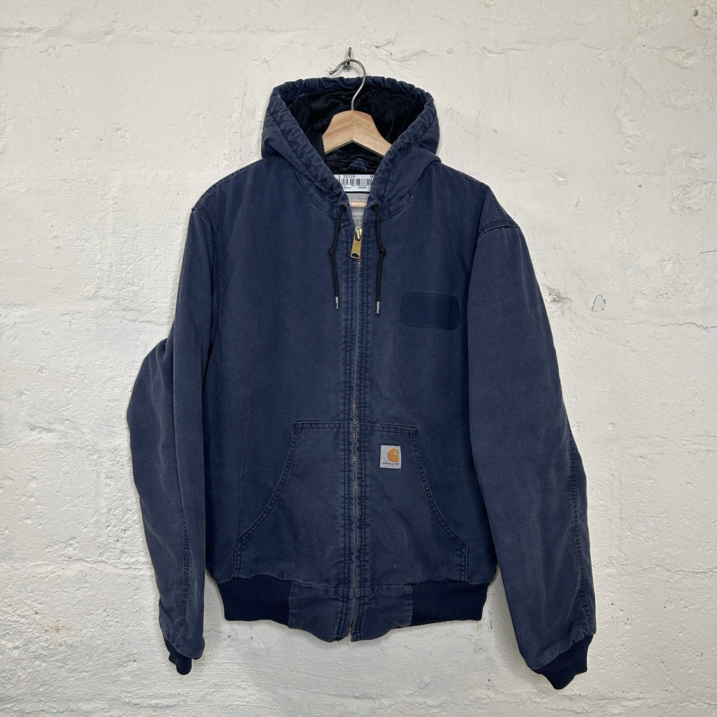 Y2K Carhartt Quilted Hooded Active Jacket “Navy Blue” 376–20 Men’s Medium