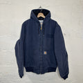 Y2K Carhartt Quilted Hooded Active Jacket “Navy Blue” 376–20 Men’s Medium